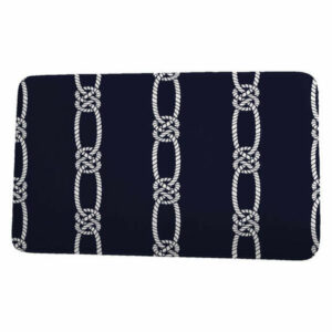 Nautical Nights Tom Foolery Stripe Print Bath Mat, Navy Blue, 17"x24"