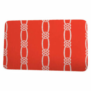 Nautical Nights Tom Foolery Stripe Print Bath Mat, Orange, 17"x24"