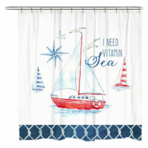 Nautical Sea Life Vitamin Sea Shower Curtain