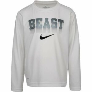 Nike Boys' Dri-FIT Beast Logo T-Shirt White, 4 Youth - Boy's Athletic Tops at Academy Sports