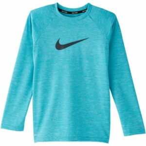 Nike Boys' Heather Long Sleeve Hydroguard Rash Guard Green, Large - Boy's Swim at Academy Sports