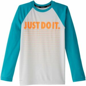 Nike Boys' Just Do It Fade Long Sleeve Hydroguard Swim Shirt White, Small - Boy's Swim at Academy Sports