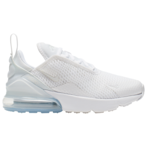 Nike Boys Nike Air Max 270 - Boys' Preschool Shoes White/White/Met Silver Size 11.5