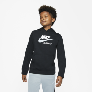 Nike Boys Nike Los Angeles Pullover Fleece Hoodie - Boys' Grade School Black/White Size M