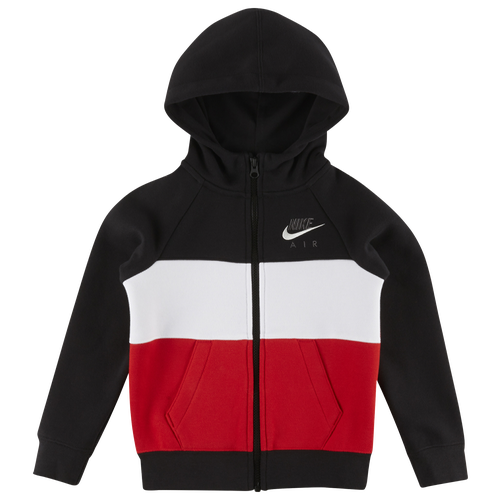 Nike Boys Nike NSW Air Full-Zip Hoodie - Boys' Preschool Black/Red Size 4