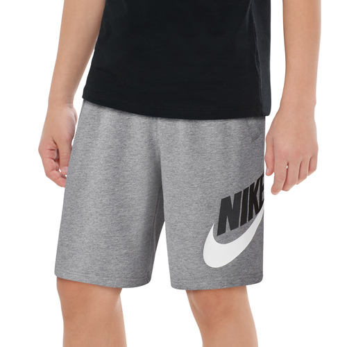 Nike Boys Nike NSW Club Shorts - Boys' Grade School Carbon Heather/Smoke Grey Size S