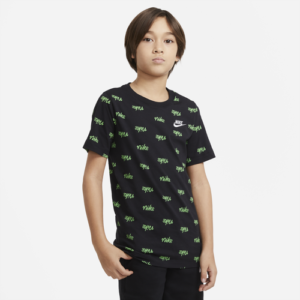 Nike Boys Nike Script T-Shirt - Boys' Grade School Black/Volt Size XS