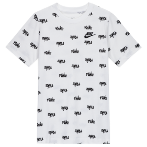 Nike Boys Nike Script T-Shirt - Boys' Grade School White/Black Size S