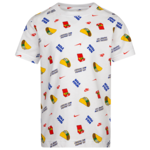 Nike Boys Nike Taco All Over Print T-Shirt - Boys' Preschool White/White Size 6