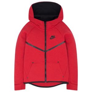 Nike Boys Nike Tech Fleece Full-Zip Hoodie - Boys' Preschool Red/Gray Size 5