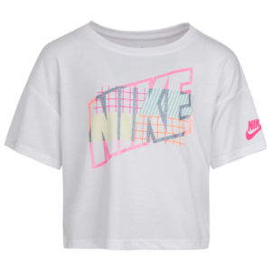 Nike Girls Nike Boxy T-Shirt - Girls' Preschool White/Multicolor Size 4