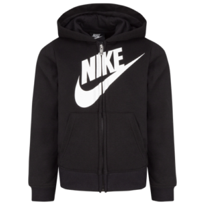 Nike Girls Nike Futura Full-Zip Hoodie - Girls' Preschool Black/White Size 4