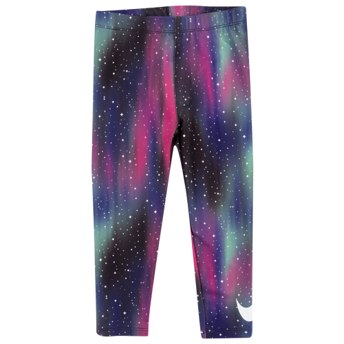 Nike Girls Nike Glow All Over Print Legging - Girls' Toddler Black/Purple Size 3T