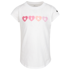 Nike Girls Nike Love Graphic T-Shirt - Girls' Preschool White/Pink Size 6X