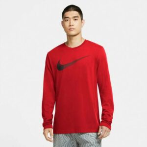 Nike Men's Dri-FIT Long Sleeve Training T-Shirt Red, X-Large - Men's Athletic Performance Tops at Academy Sports