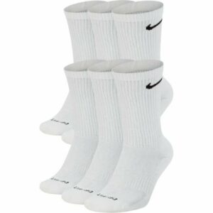 Nike Men's Everyday Plus Cushion Training Crew Socks 6 Pack White/Black, Medium - Athletic Socks at Academy Sports