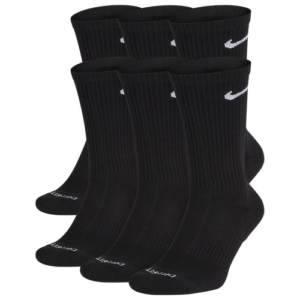 Nike Mens Nike 6 Pack Dri-FIT Plus Crew Socks - Mens Black/White Size XL