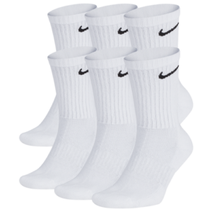 Nike Mens Nike 6 Pack Performance Cotton Crew Socks - Mens White/Black Size M