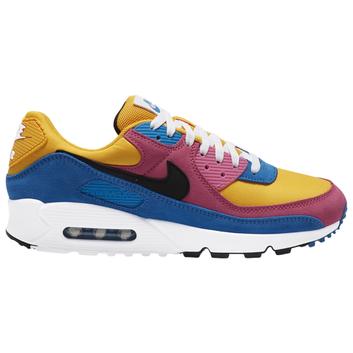 Nike Mens Nike Air Max 90 - Mens Running Shoes University Gold/Black/Battle Blue/White Size 08.5