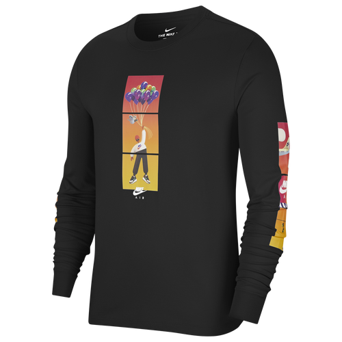 Nike Mens Nike Airman L/S T-Shirt - Mens Black/Pink Size S