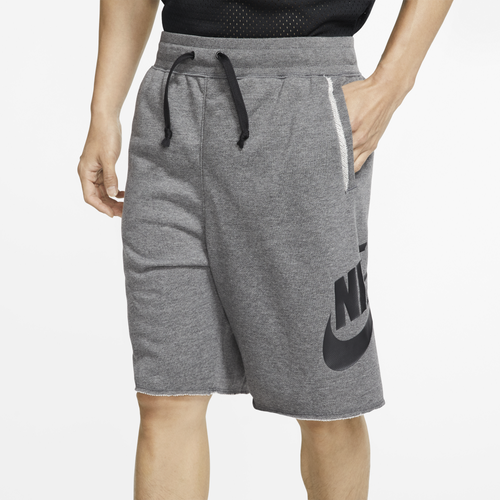 Nike Mens Nike Alumni Shorts - Mens Charcoal Heather/White Size L