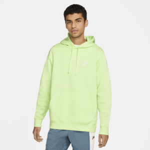 Nike Mens Nike Club Pullover Hoodie - Mens Light Liquid Lime/White Size S