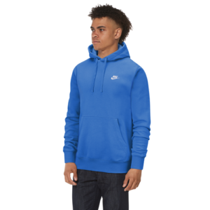 Nike Mens Nike Club Pullover Hoodie - Mens Light Photo Blue/White Size XXL