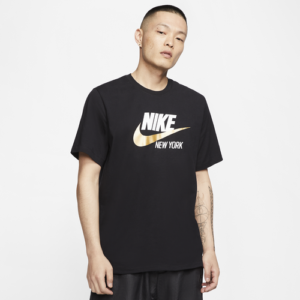 Nike Mens Nike NSW City T-Shirt - Mens Black/White/Gold Size M