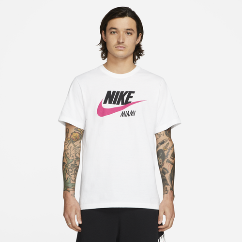 Nike Mens Nike NSW City T-Shirt - Mens White/Fireberry Size XXL