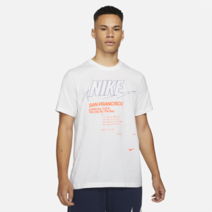 Nike Mens Nike SF City T-Shirt - Mens White/Orange/Grey Size S