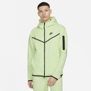 Nike Mens Nike Tech Fleece Full-Zip Hoodie - Mens Light Liquid Lime/Black Size S