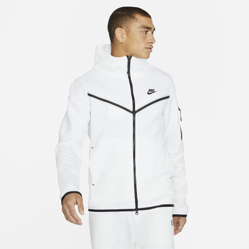 Nike Mens Nike Tech Fleece Full-Zip Hoodie - Mens White/Black Size S