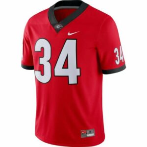 Nike Men's University of Georgia Dri-FIT 34 Game Football Jersey Red/Dark Gray, Small - NCAA Men's Tops at Academy Sports