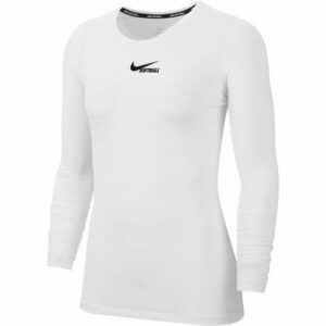 Nike Women's Dri-FIT Players Long Sleeve Softball T-Shirt White/Black, X-Large - Wmn Team Sprt Top/Bttm at Academy Sports