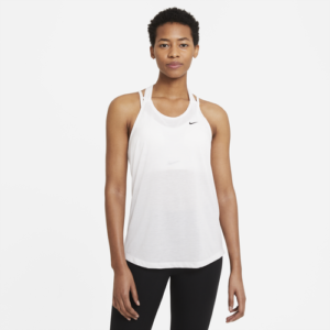 Nike Womens Nike Dry Less Elastika Tank - Womens White/Black Size S