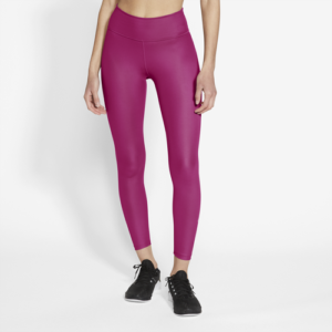 Nike Womens Nike One 7/8 Faux Leather Legging - Womens Purple/Purple Size XS