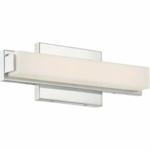 Nuvo Lighting 62/1101 Single Light 13" Wide Integrated LED Bath Bar with Frosted Shade Polished Nickel Indoor Lighting Bathroom Fixtures Bath Bar