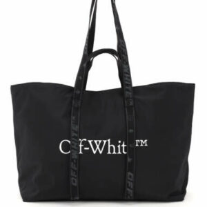 OFF-WHITE COMMERCIAL TOTE BAG LOGO OS Black, White Cotton, Technical