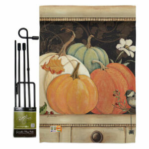 October Pumpkins Fall Harvest & Autumn Garden Flag Set