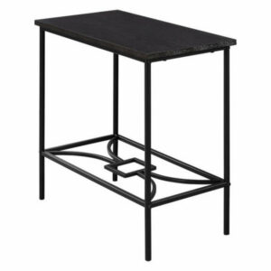 Offex 22"H Living Room Accent Table, Cappuccino/Black Metal