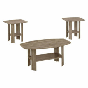 Offex Living Room 3 Piece Table Set, Dark Taupe