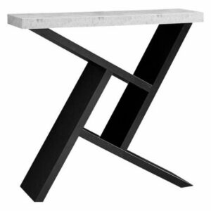 Offex Living Room Accent Table 36"L Hall Console, Black/Cement-Look