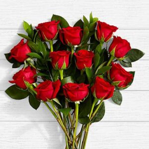 One Dozen Red Roses Bouquet