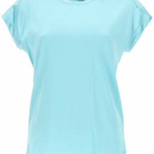 PINKO FARIDA BLOUSE IN STRETCH SATIN 38 Light blue Silk