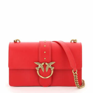 PINKO LOVE CLASSIC ICON SIMPLY 6 BAG OS Red Leather