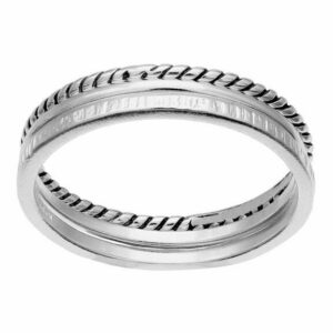 PRIMROSE Sterling Silver Triple Band Ring, Women's, Size: 8