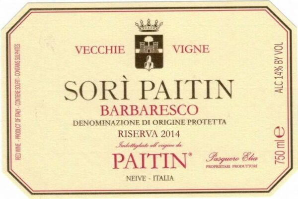 Paitin 2014 Barbaresco Sori Paitin Vecchie Vigne Riserva - Nebbiolo Red Wine