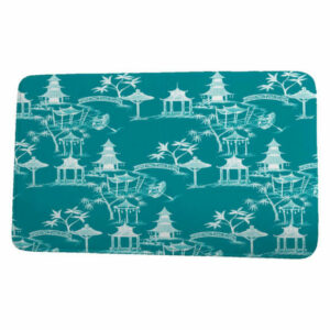 Palm Beach Chinapezka Floral Print Bath Mat, Blue, 21"x34"