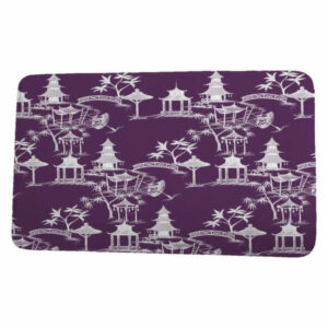 Palm Beach Chinapezka Floral Print Bath Mat, Purple, 21"x34"