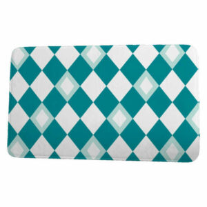 Palm Beach Harlequin Geometric Print Bath Mat, Blue, 17"x24"